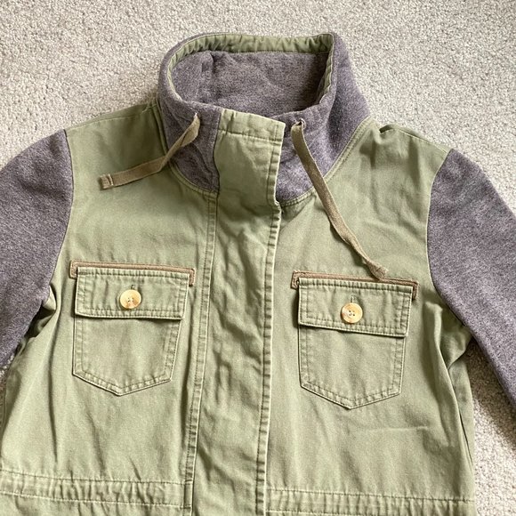 ♥ O'Neill Olive Green Cargo Jacket with Gray Sleeves SMALL - K - Picture 2 of 8